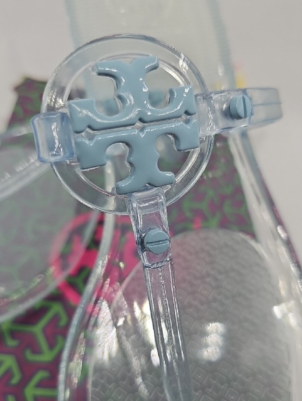 Tory Burch Clear Blue Miller Jelly Thong Sandals